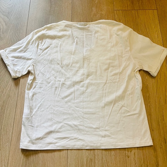 TOPSHOP Embroidered White Loose Crop T - Picture 4 of 4
